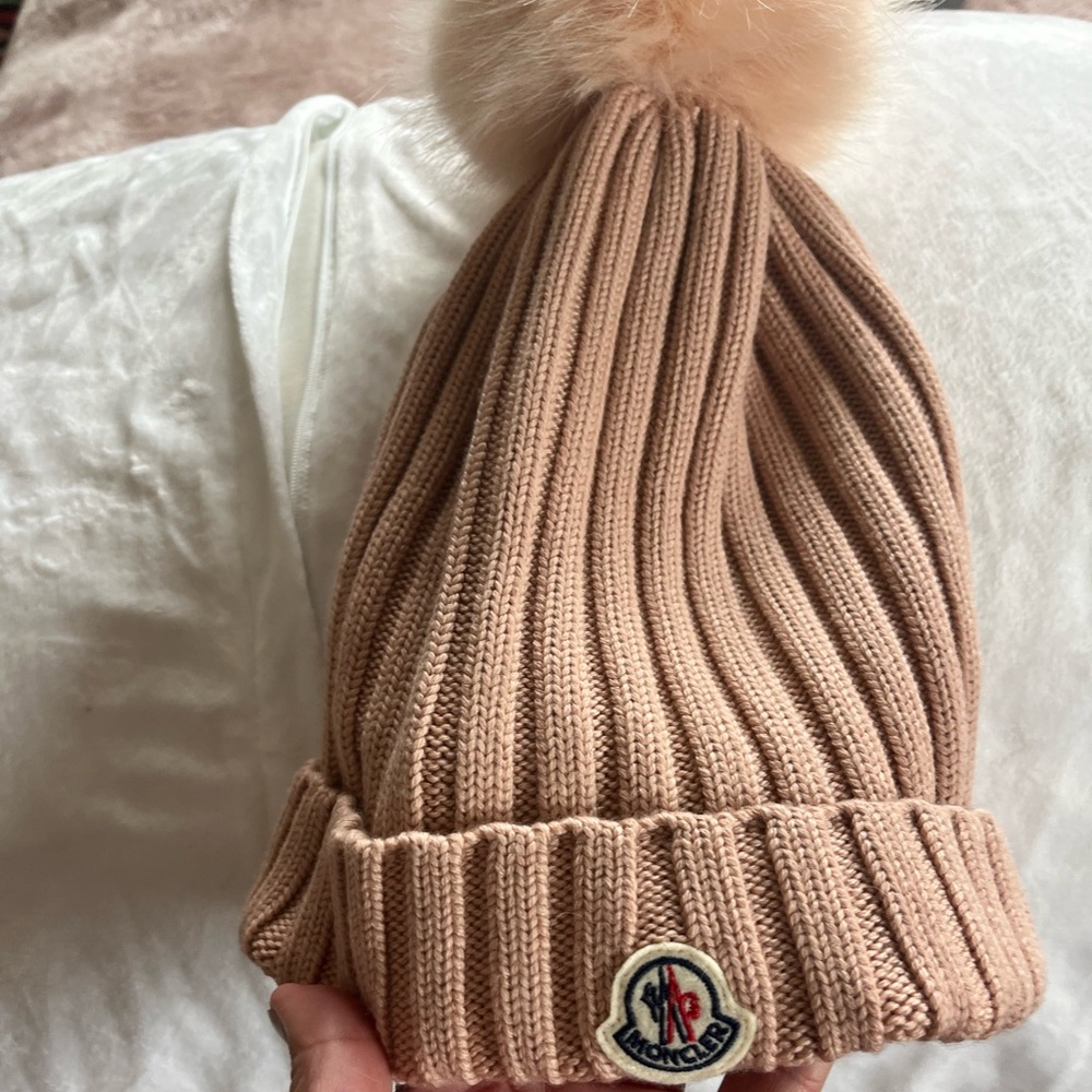 Moncler Wool beanie with Pom Pom